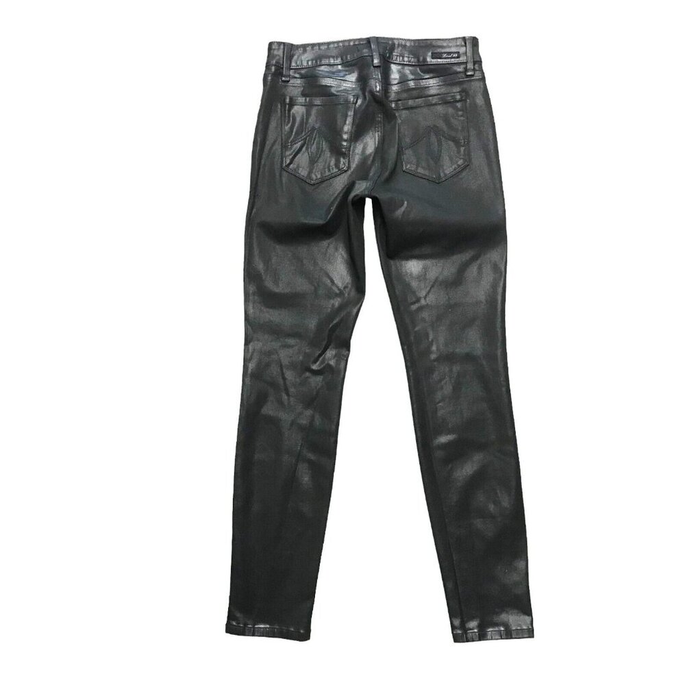 LEVEL 99 Women 8 Skinny Black Ankle Pant Faux Leather